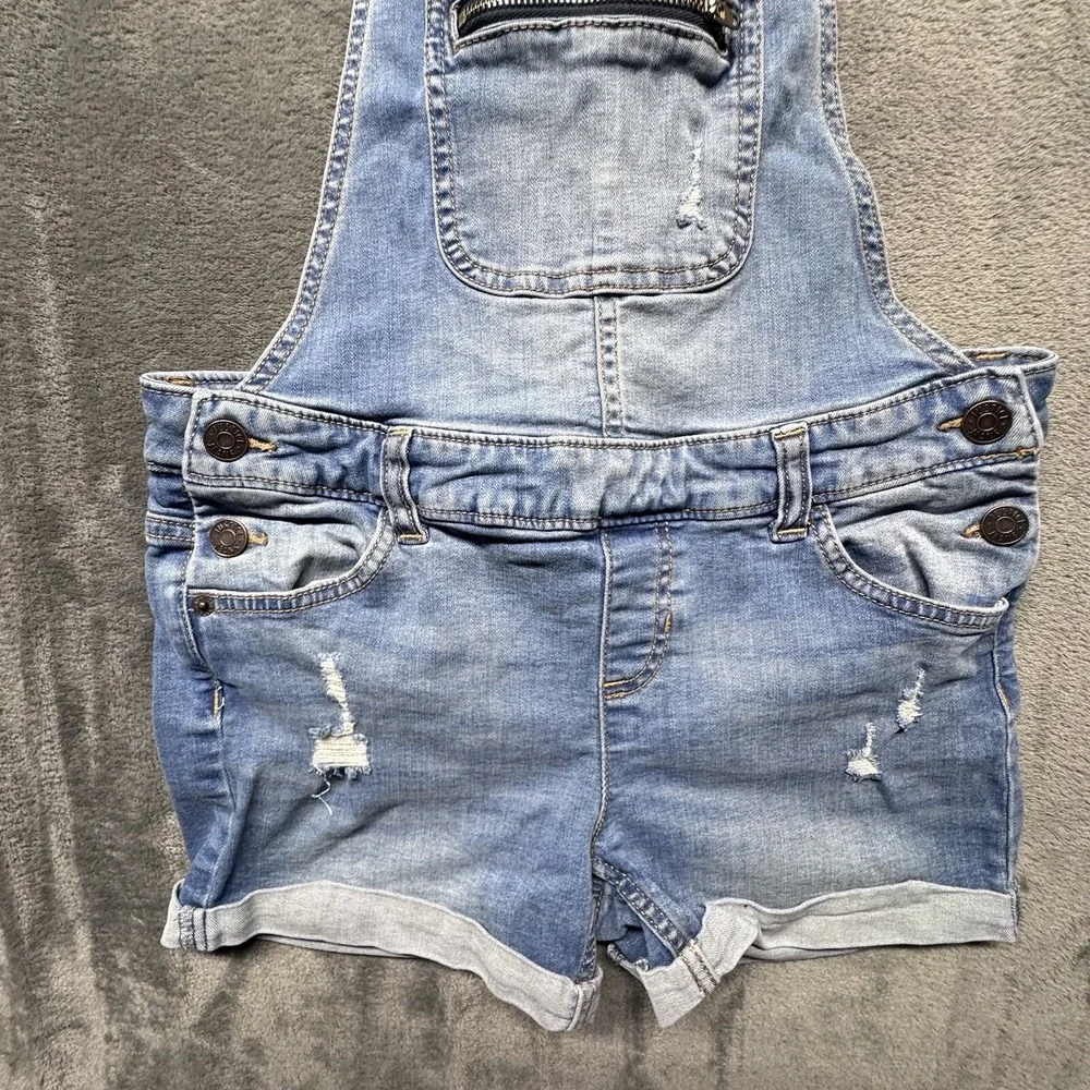 Justice  Girls Overalls Short  Bib Style‎ Size 14 Jeans Blue Cotton